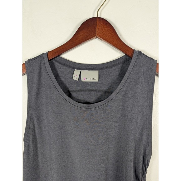 Athleta Tank Top Womens Small Ruched Side Athletic Sleeveless Spandex Yoga Gym - Picture 3 of 12